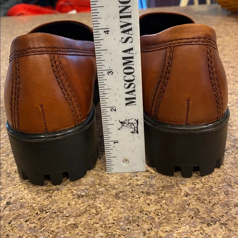 Ecco Modtray Penny Loafer Cognac EU 38 U.S. 7- 7.5 Leather (Shoes Only-No Box)